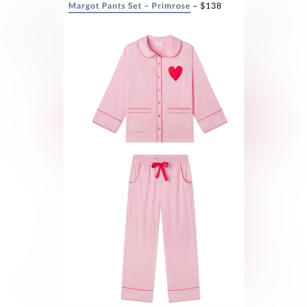 LAKE Pajamas Margot Pants Set in Primrose Pink Size XS - Picture 3 of 9